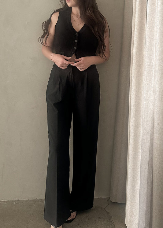 High Waisted Trousers - Black