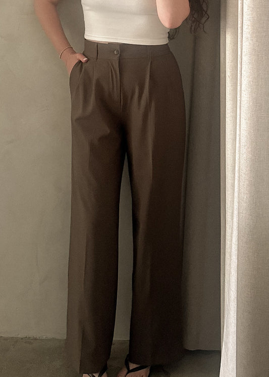 High Waisted Trousers - Mocha